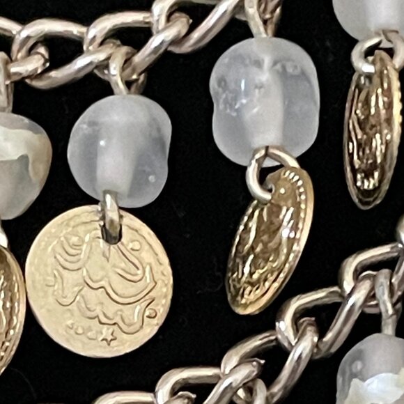 Vintage Multi Strand Gold Coin Necklace Stamped Japan - Picture 5 of 9